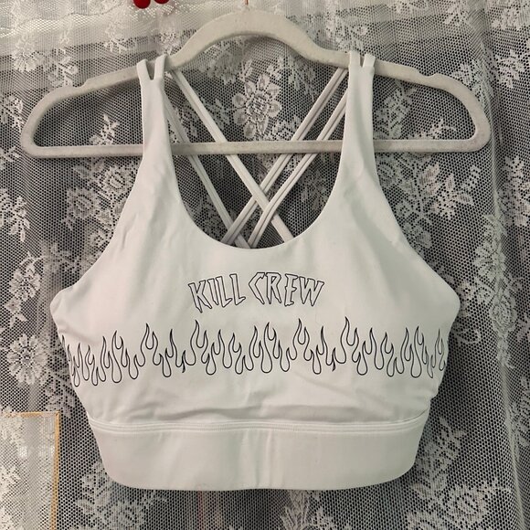 Kill Crew Flame High-Support Sports Bra White (L) - Picture 1 of 3